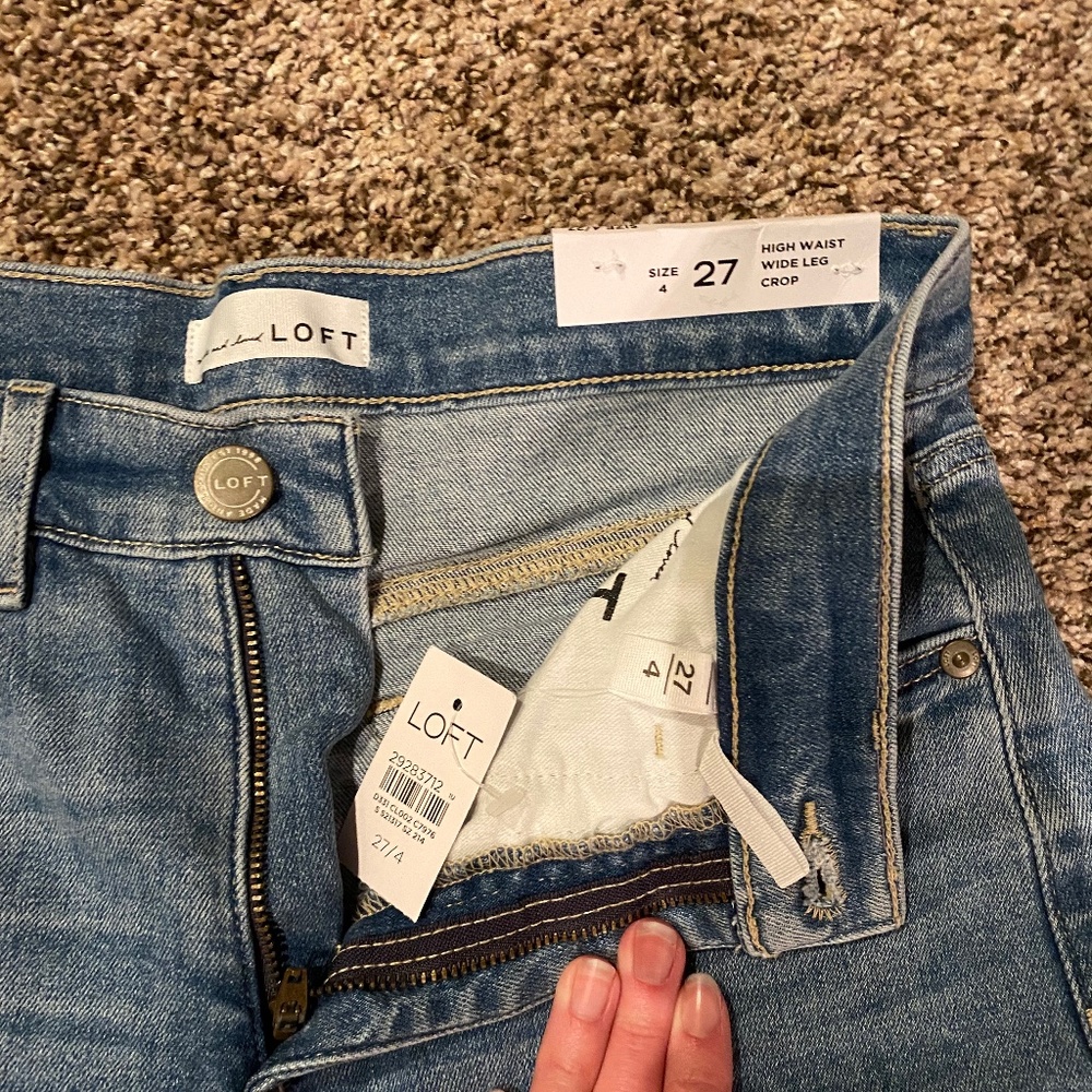 High Waist Wide Leg Crop Jeans